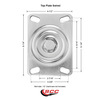 Service Caster 6 Inch Heavy Duty Red Poly on Cast Iron Caster Set with Ball Bearings, 4PK SCC-35S620-PUB-RS-4